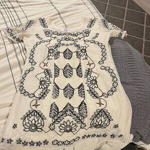 Beautifully Beaded Alya Cream and Black Embroidered Dress (M)
